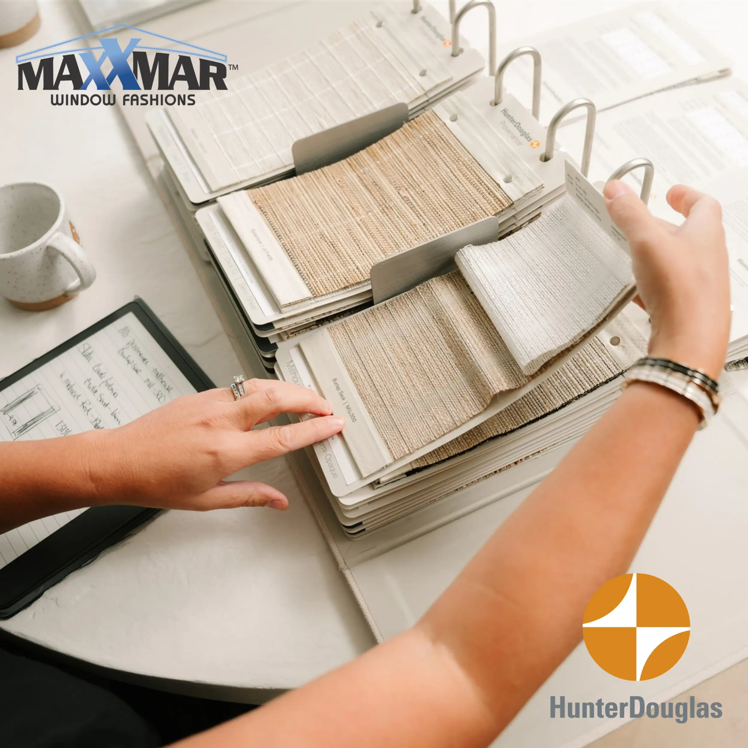 cadillac window fashions is an authorized dealer of maxxmar and hunter douglas window shutters